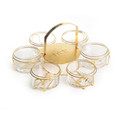 Glass Bowl Seder Plate-Gold Stand (P-X5346Z)