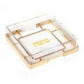 Acrylic Square Matzah Tray-Gold Frame 7.5"x7.5"x2" (P-X5395ZA)