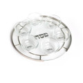 Glass Seder Plate-Silver Frame 16"Diameter 2.5" High (P-X5400S)