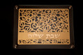 Double Glass  Challah Board with Flower Design Plate 16" x 12" (CB-OJ1)