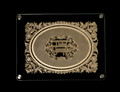 Double Glass  Challah Board with Floral Lattice Design Plate 16" x 12" (CB-OJ7)