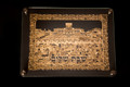 Double Glass  Challah Board with Beis Hamikdash Design Plate 16" x 12" (CB-OJ8)