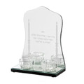 Crystal Candle Holder With Mirror Bracha Design 7.5"  (CS-X3004K)
