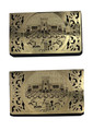 Lasercut Gold Matchbox Holder-Beis Hamikdash Floral Design (MB-OJ5GP)
