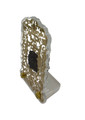 Large Lucite Besamim Holder with Gold Lasercut Flower Design-Borai Minai Besamim (HV-OJBSL1)