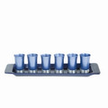 Set of 6 Anodized Aluminum Cups with Tray Blue (EM-GS6B)