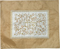 Embroidered Challah Cover Pomegranates Gold / White (EM-CMD3)