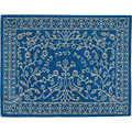 Machine Embroidered Challah Cover Paper Cut SILVER ON BLUE (EM-CME17BS)