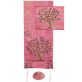 Machine Embroidered Tallit Tree of Life PINK (EM-TAC4)
