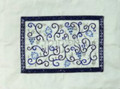 Embroidered Afikomen Bag Pomegranates- Blue on White (EM-AMD2)