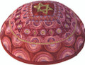 Embroidered Kippah - Magen David Pink (EM-YME-11P)