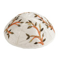Embroidered Kippah WHITE (EM-YME-7W)