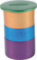 Anodized Aluminum Tzedakah Box Round Multicolor (EM-TZA4)