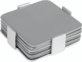Set of 6 Aluminum Coasters Silver (EM-COM-1)