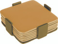 Set of 6 Aluminum Coasters Gold (EM-COM-3)