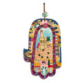 Emanuel Large Wood Painted Hamsa Jerusalem (EM-HAL1)