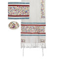 Tallit- Embroidered the Matriarchs- multicolor (EM-TAH2W)