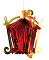 Chinese House Foil Hanging Decoration - Pack of 12 - Red  (71197 GR)