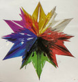 Huge 36" 6 section star - Green, Gold & Silver - Pack of 12 (71805)