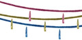 13' (14" bells) Long Tinsel, Assorted Colors - Pack of 12 (71607)