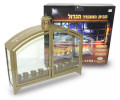 Glass Menorah House-w/ Menorah 16"W x 11"H x 3.5" (M-GL9619)