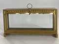 Glass Menorah House-Gold-12.5"W x 7"H x 2.5" (M-GL5008)