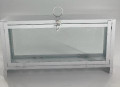 Glass Menorah House-White-12.5"W x 7"H x 2.5" (M-GL5008W)