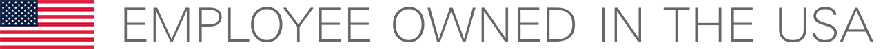 Image of the American flag, stating Employee Owned in the USA.