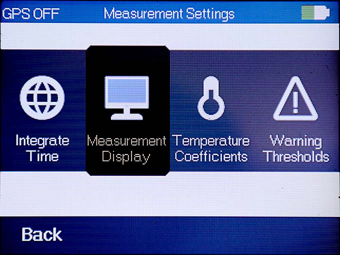 GK-406 “Measurement Display” screenshot.