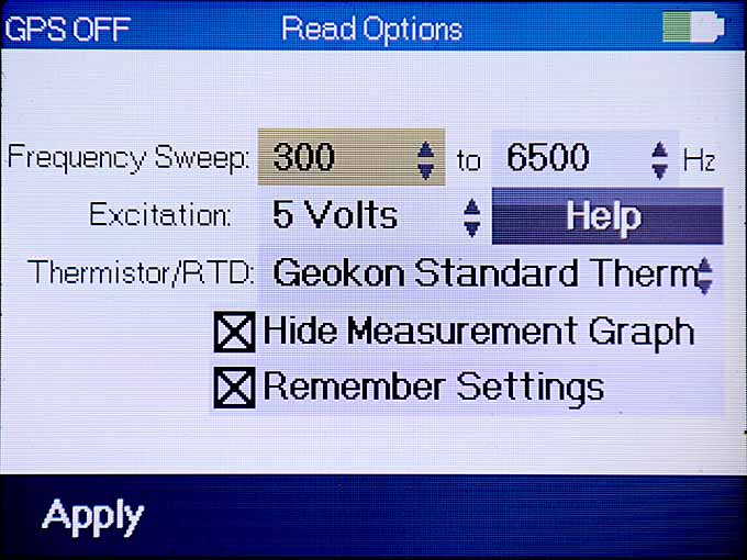 GK-406 screenshot showing various “Read Options.”
