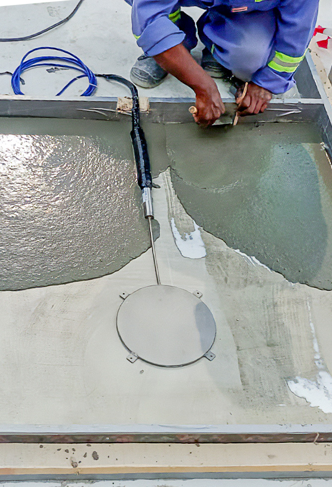 Photo of Model 4800 Pressure Cell installation.