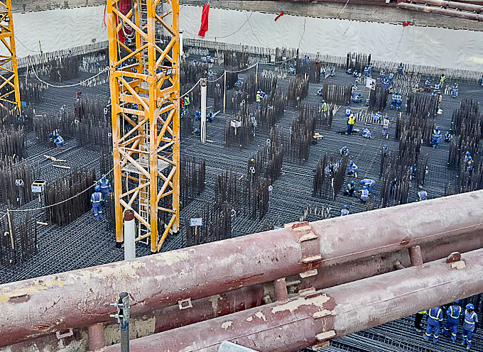 Photo of the Burj Azizi building foundation.