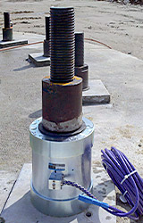 Photo of Load cell installed on a 3-inch anchor.