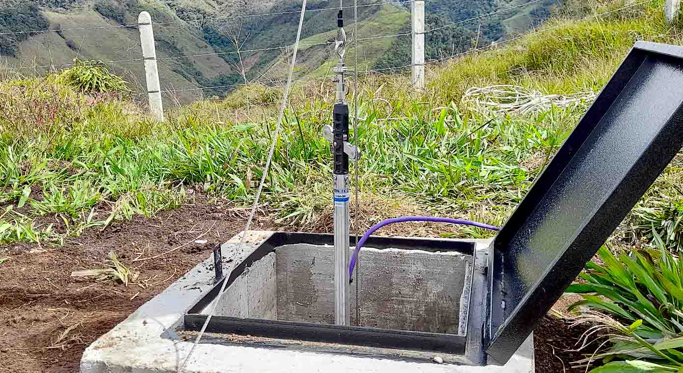 Photo of Model 6180 Vertical In-Place Inclinometer System at the Quibdó Road Landslides.