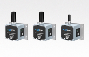 The Model 8920 Cellular (left), 8930 Wi-Fi® (center) and 8950 Satellite (right) self-contained Tilt Data Loggers.