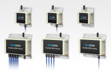 The Model 8951 Series Satellite Data Loggers include the Single-channel VW, Addressable, and Tilt Data Loggers (top, left to right), and the 8-channel VW, 4-channel Analog, and Digital High Power Data Loggers (bottom, left to right).