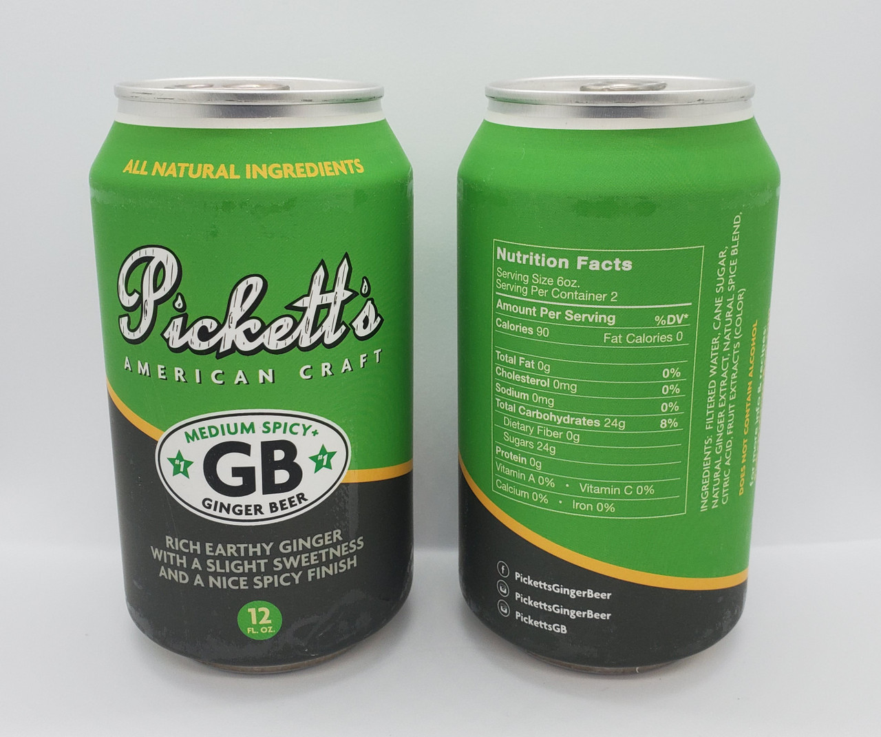 Pickett's #1 Medium Spicy+ Ginger Beer - 12oz Cans - Pickett