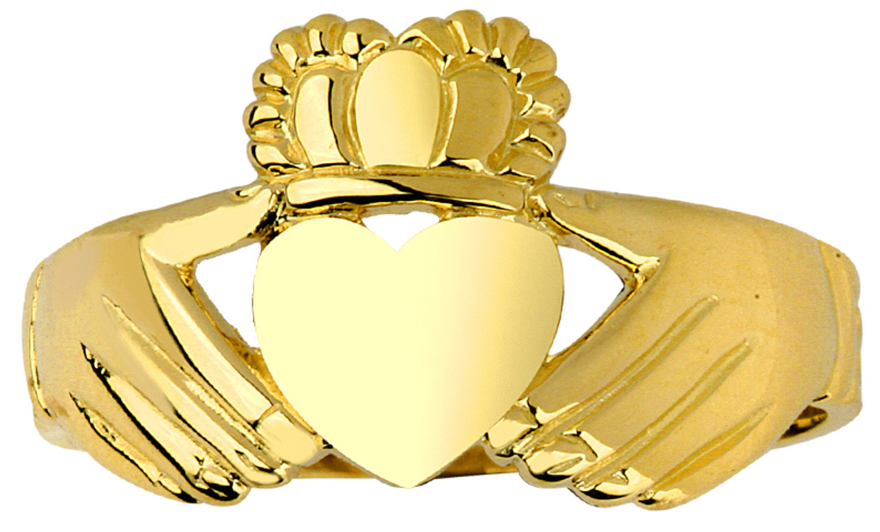Gold Claddagh Ring The Irish Pure Heart for Ladies