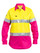 Bisley 3M Taped Ladies Yellow/Pink Cool Hi Vis Light Weight Shirt - Real Men Wear Pink