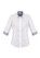 White/Turkish Blue Herne Bay Ladies 3/4 Sleeve Shirt Sleeves folded up
