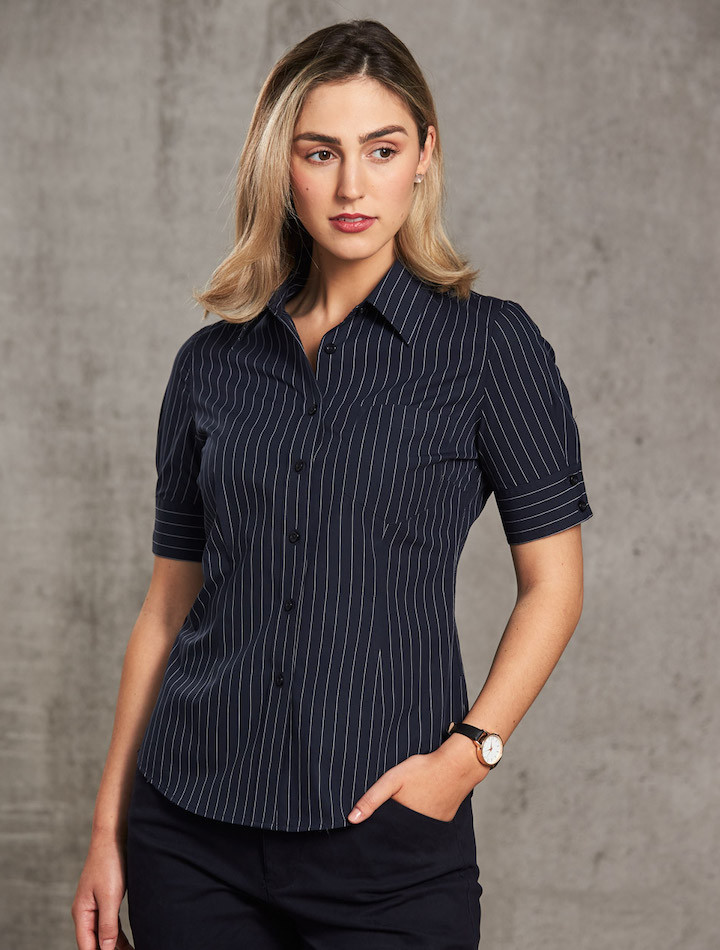Black pinstripe shirt womens Clearance