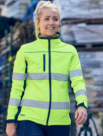 Women's Taped Two Tone Hi Vis Soft Shell Jacket