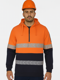 Hi Vis (D+N) 1/2 Zip Segmented Tape Hoodie