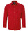 Pilbara Men's Open Front Long Sleeve Shirt - Red