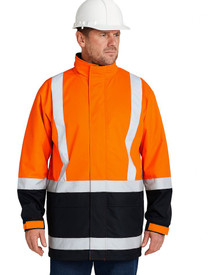 Bisley Taped Hi Vis Recycled Rain Shell Jacket