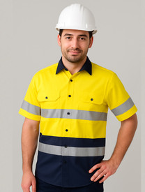 JB's Hi Vis (D+N) S/S 150g Work Shirt (6DNWS)