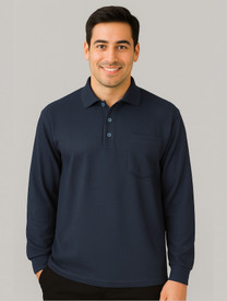 Long Sleeved Podium Waffle Pocket Polo