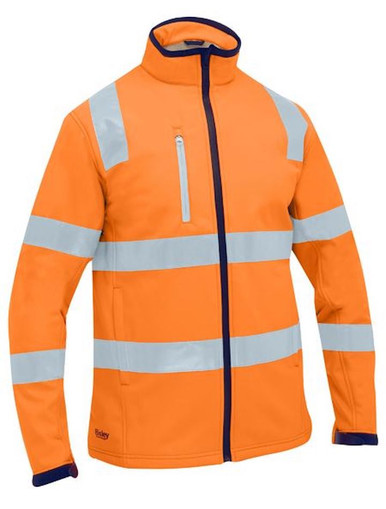 Hi Vis Taped Rail Orange Softshell Jacket