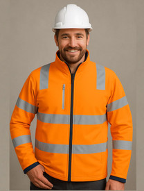 Hi Vis Taped Rail Orange Softshell Jacket