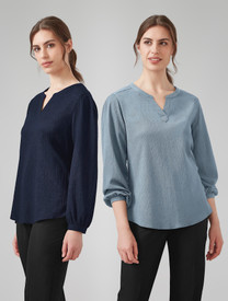 Womens Ruche Long Sleeve Blouse